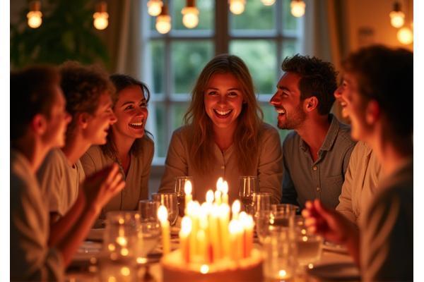 Joyful private birthday celebration with friends and family